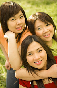 group of smiling women